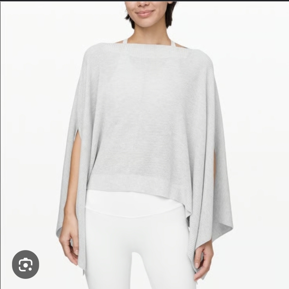 Lululemon Silver gray Forward Flow poncho cape/poncho sweater - One Size -